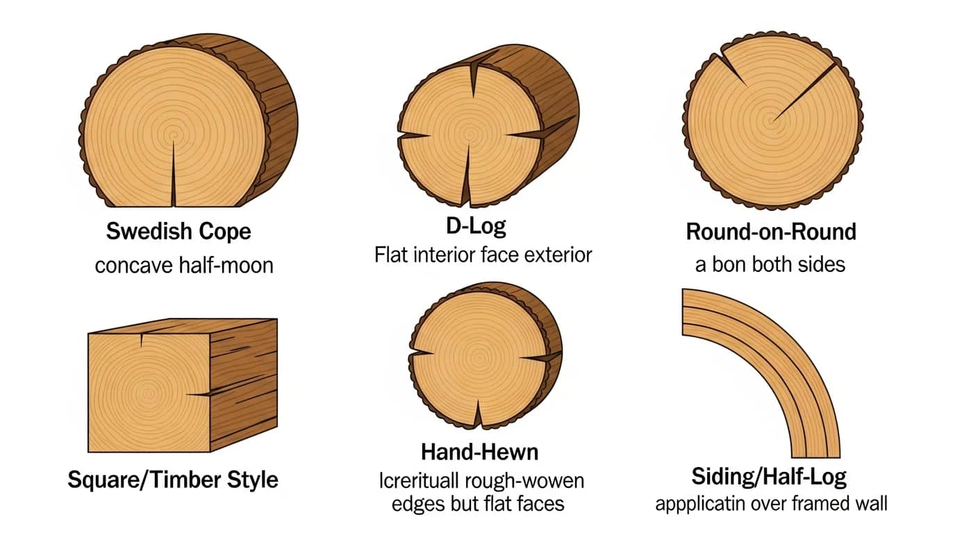 Log Home Types & Profiles: Complete Guide to D-Log, Swedish Cope, Round & More