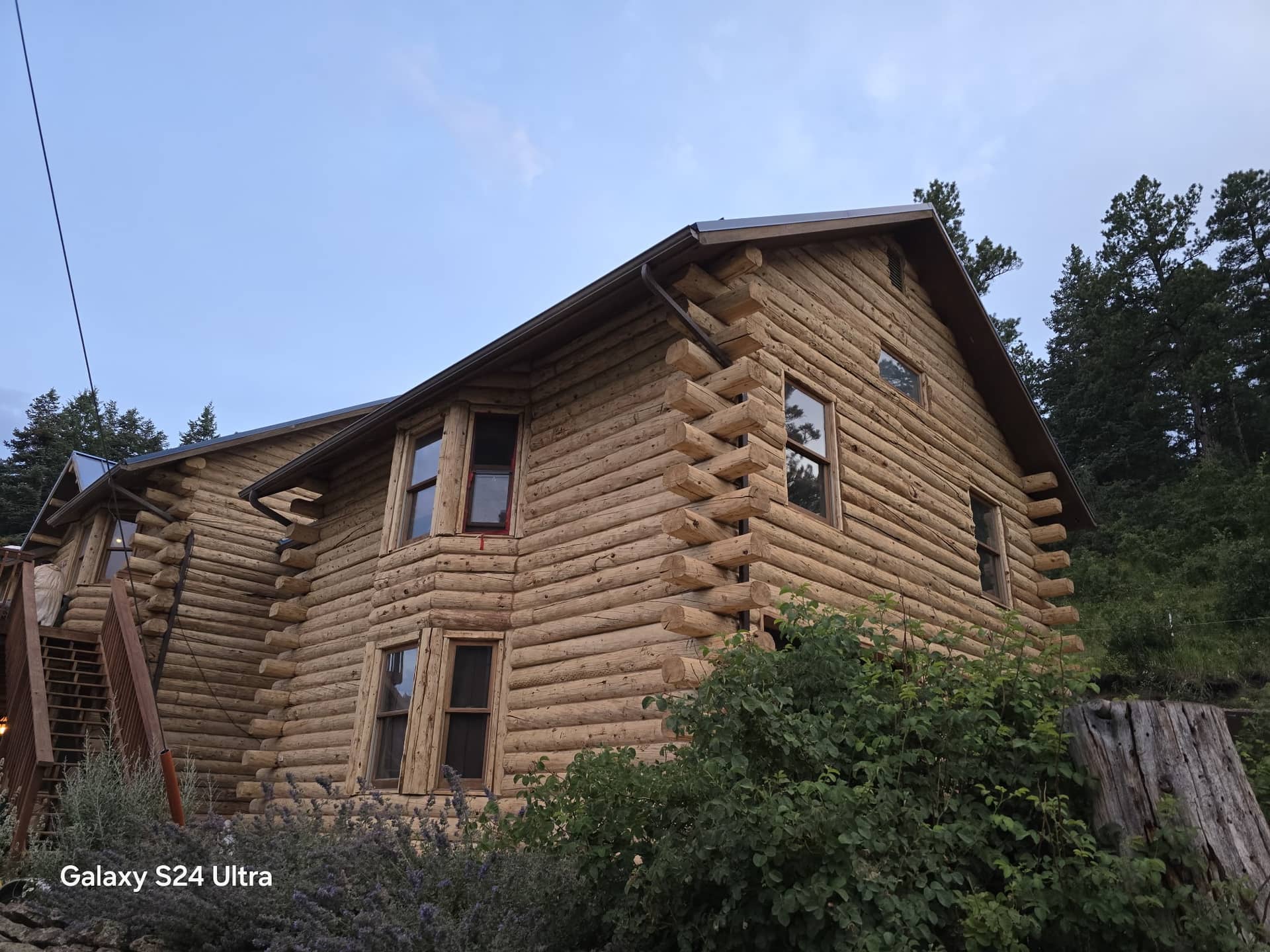 Walnut Shell Media Blasting Transforms Rye Colorado Log Home