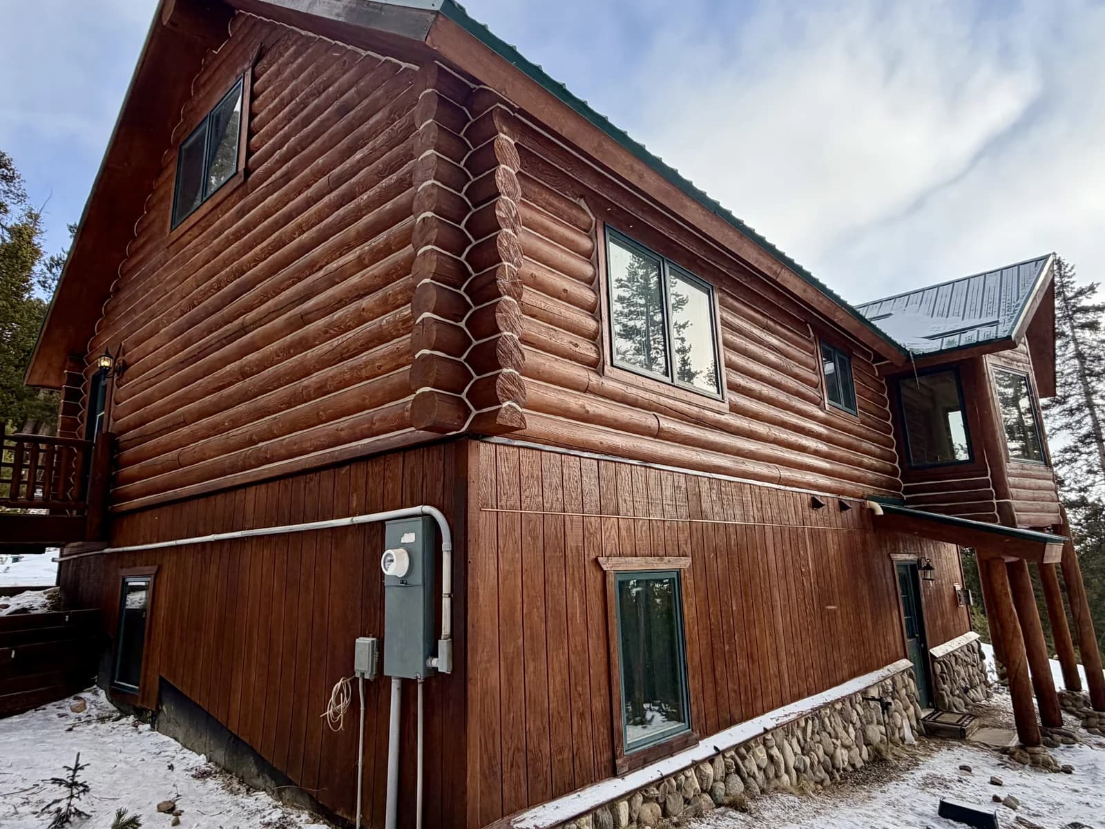 Winter Log Home Restoration in Fairplay with Permachink - Photo 3