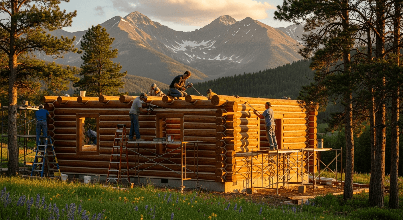 Log home restoration project in Westcliffe, Custer County Colorado