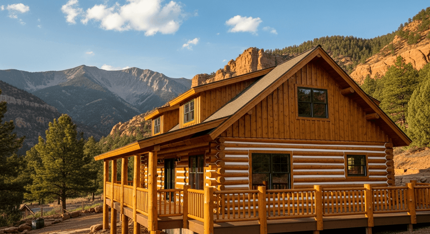 Log home restoration services in Fremont County Colorado - professional chinking and finishing work near Royal Gorge
