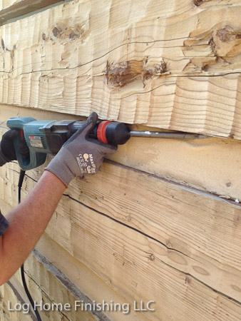 Using Makita Power Chisel to remove old chink